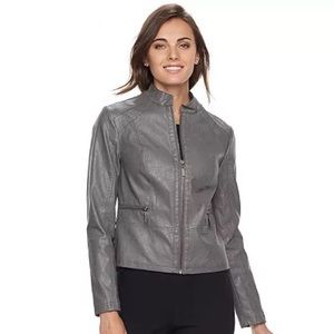 Shadow Gray Women's Apt. 9® Faux-Leather Jacket - XL